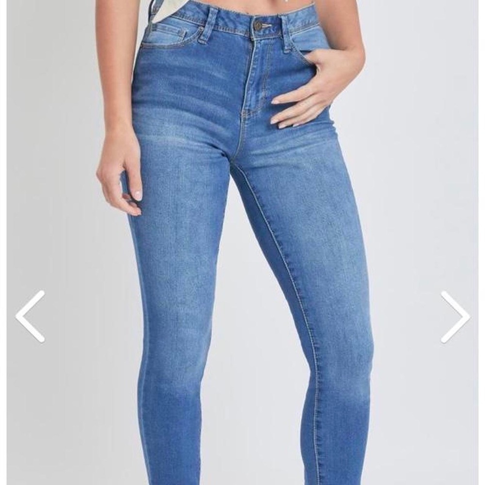 YMI high rise light wash skinny jeans